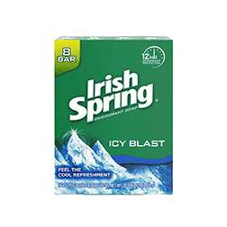 Irish Spring Icy Blast Deodorant Bar Soap, Cool Refreshment, 3.75 oz (8 Count Pack)