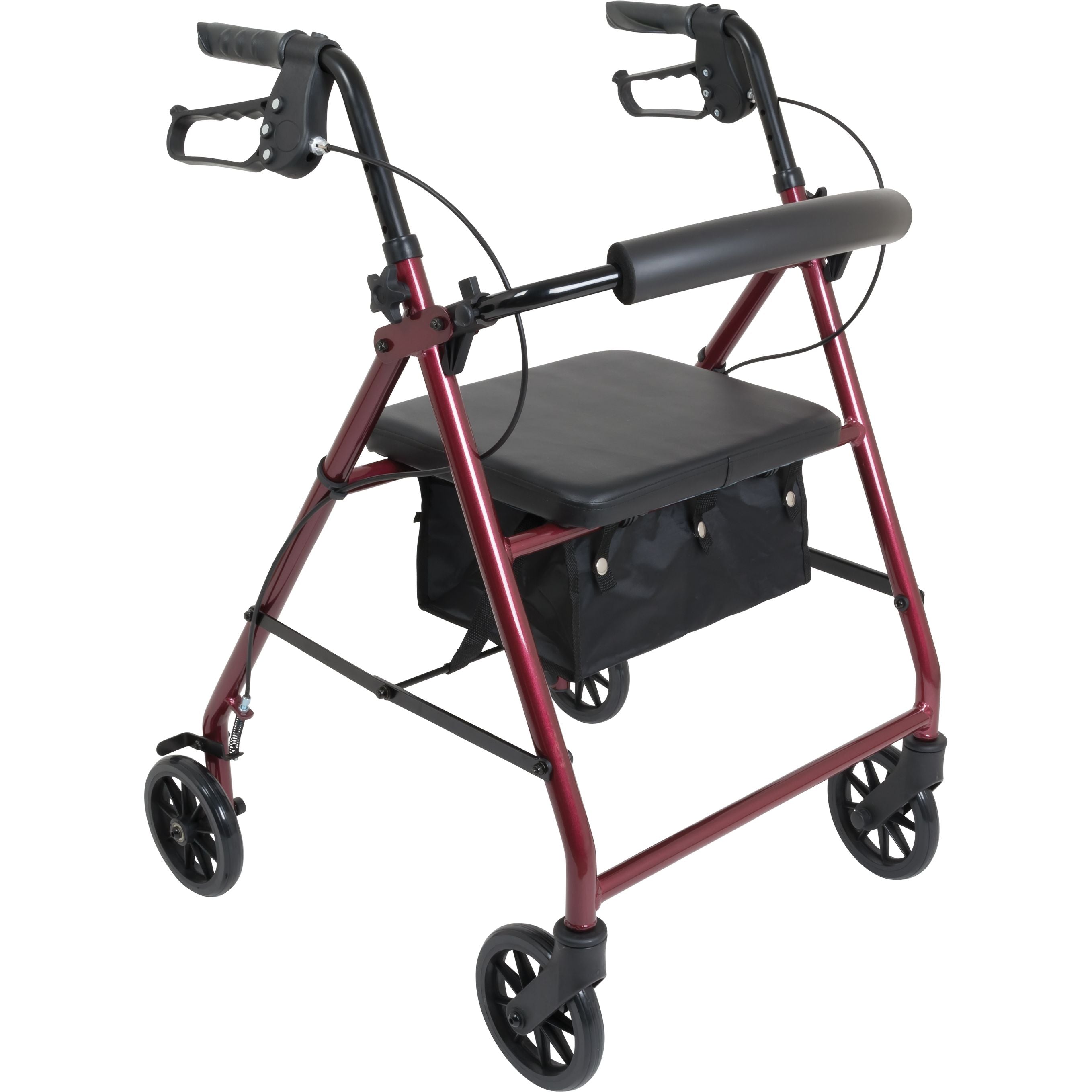 ProBasics Aluminum Rollator With 6-inch Wheels, Burgundy