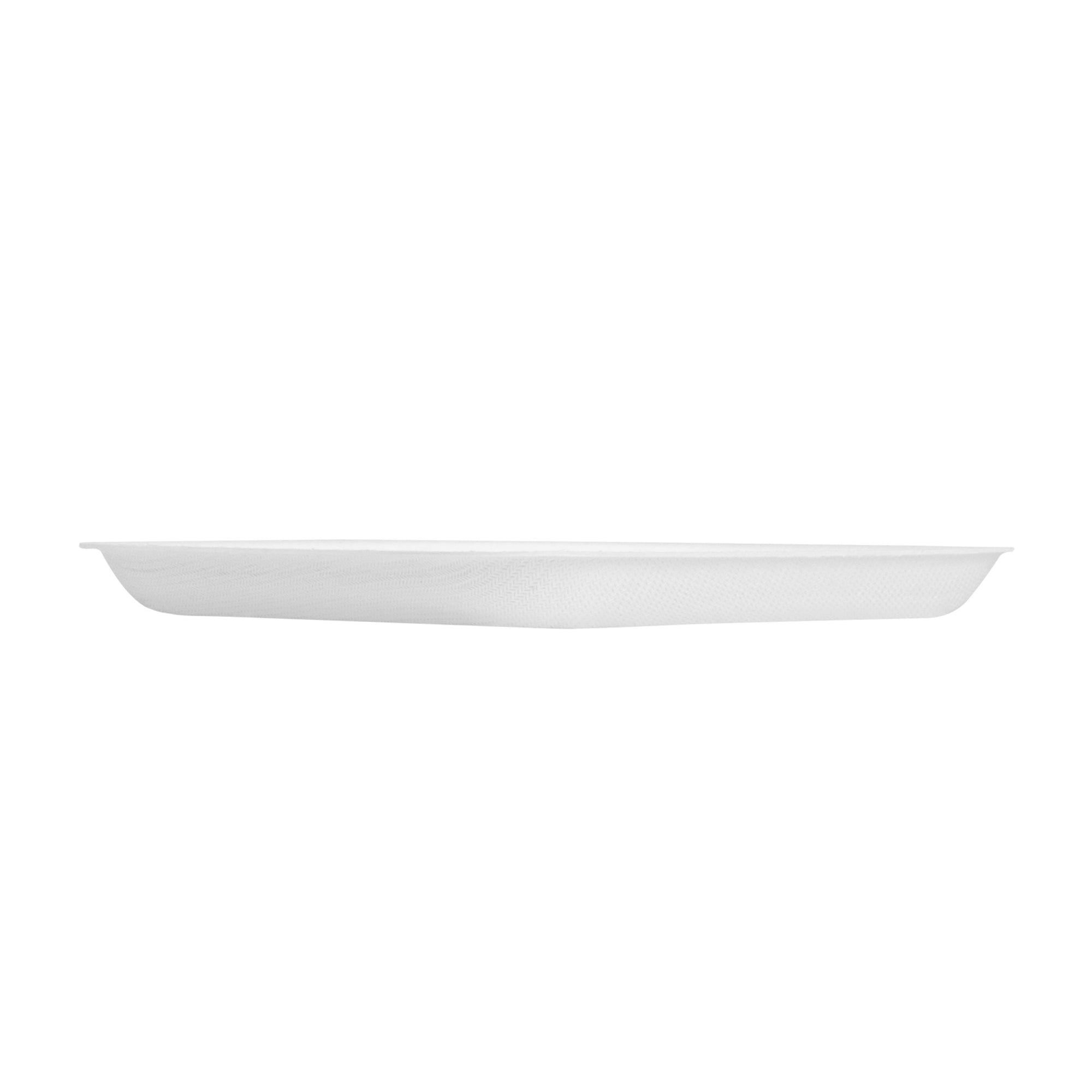 Pulp Safe Modular No PFAS Added White Sugarcane / Bagasse Plate - Home Compostable - 5 1/4" x 5 1/4" x 1/2" - 25 count box