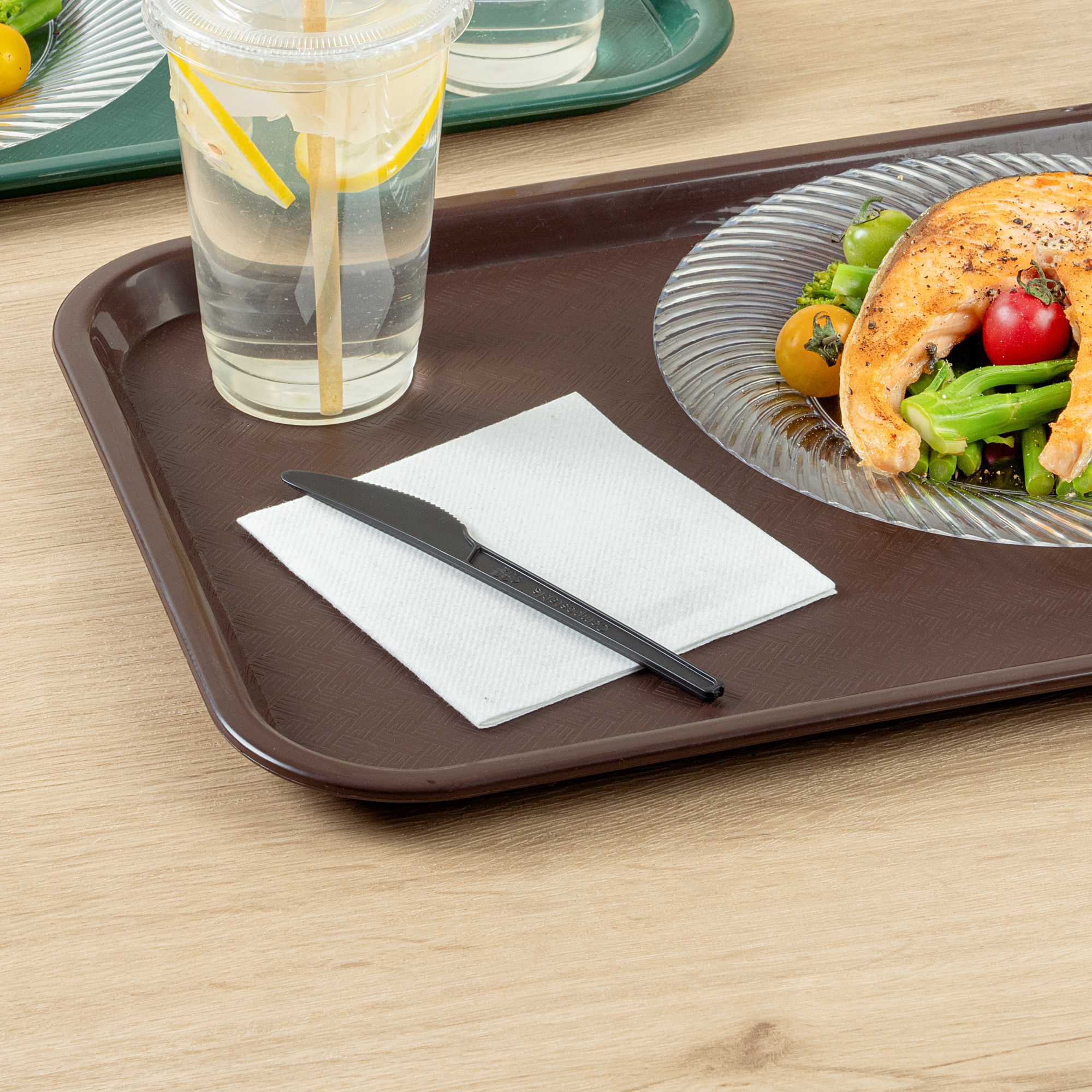Basic Nature Black CPLA Plastic Knife - Heat-Resistant, Compostable - 6 1/2" x 1/2" - 50 count box