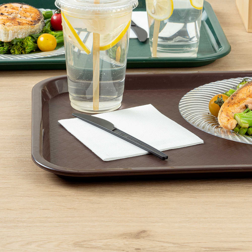 Basic Nature Black CPLA Plastic Knife - Heat-Resistant, Compostable - 6 1/2" x 1/2" - 50 count box