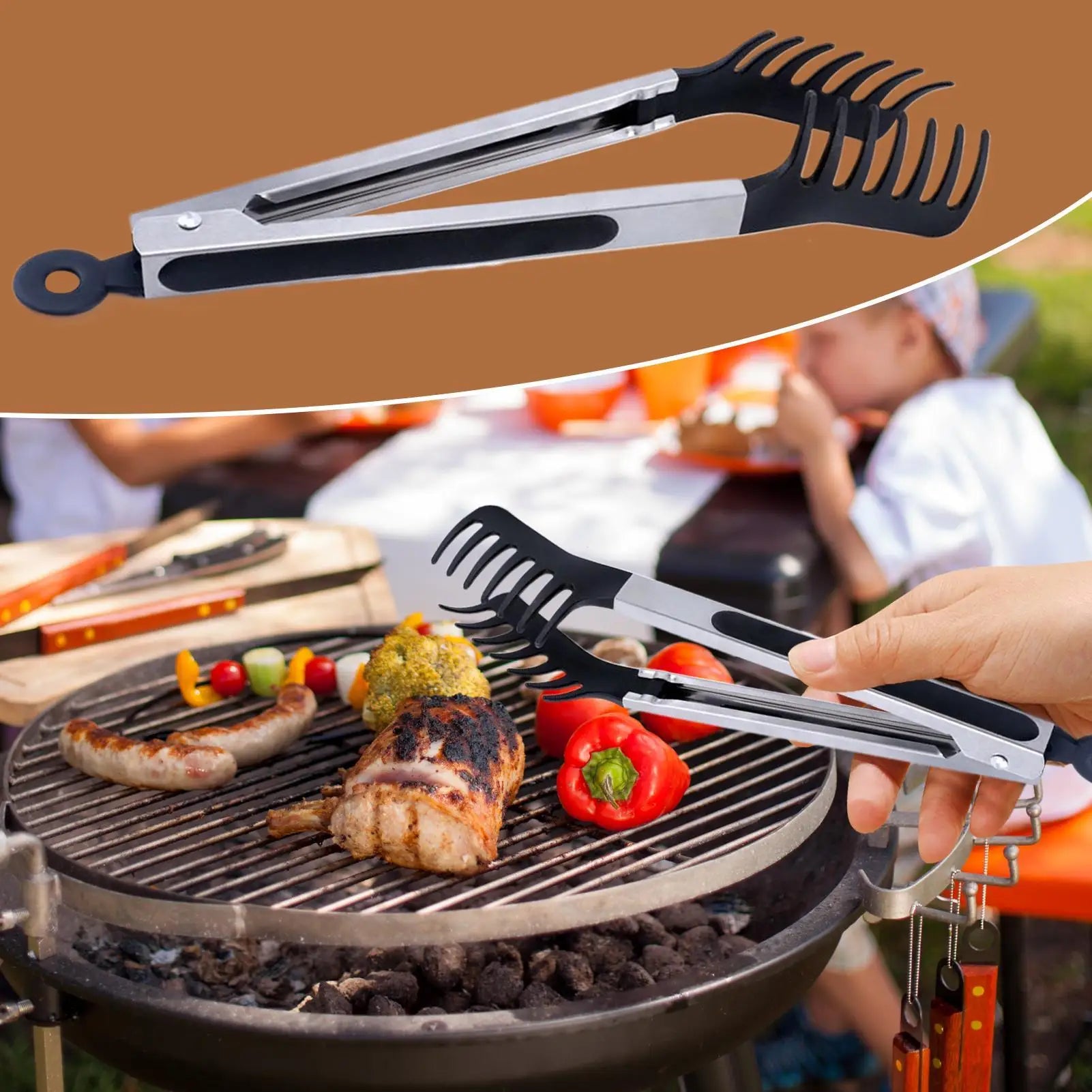 Silicone Food Tongs | Non Stick Cooking Serving Tongs for BBQ Salad and Pasta