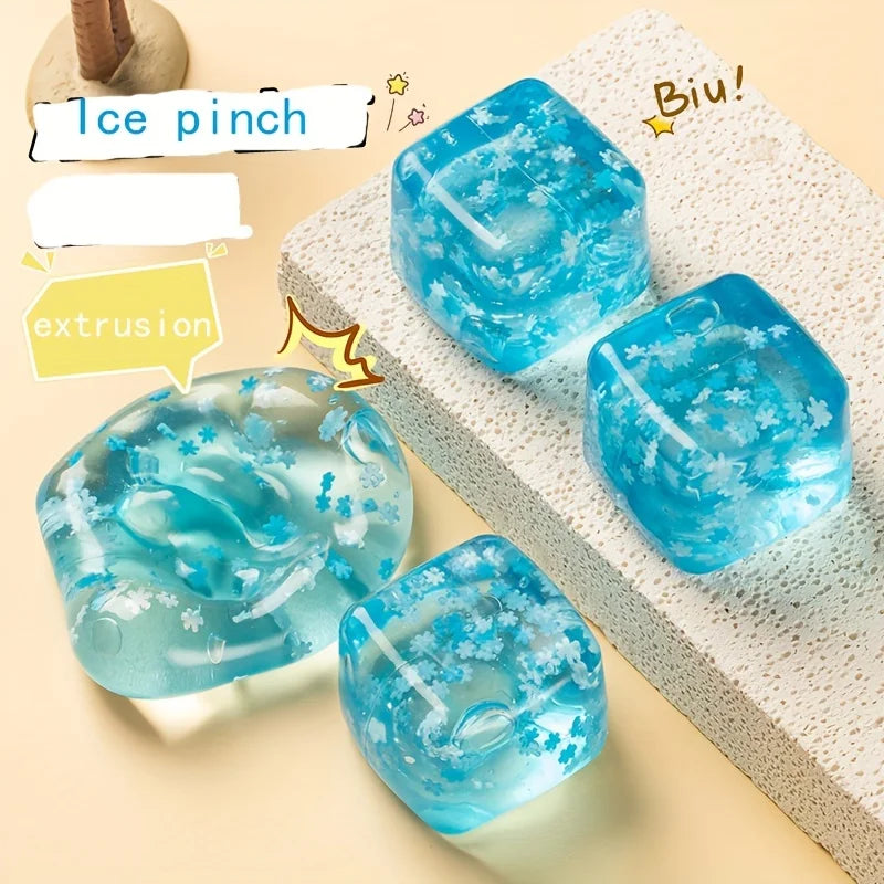 Snowflake Ice Cube Squishy Toy | Stress Relief Ball for Adults