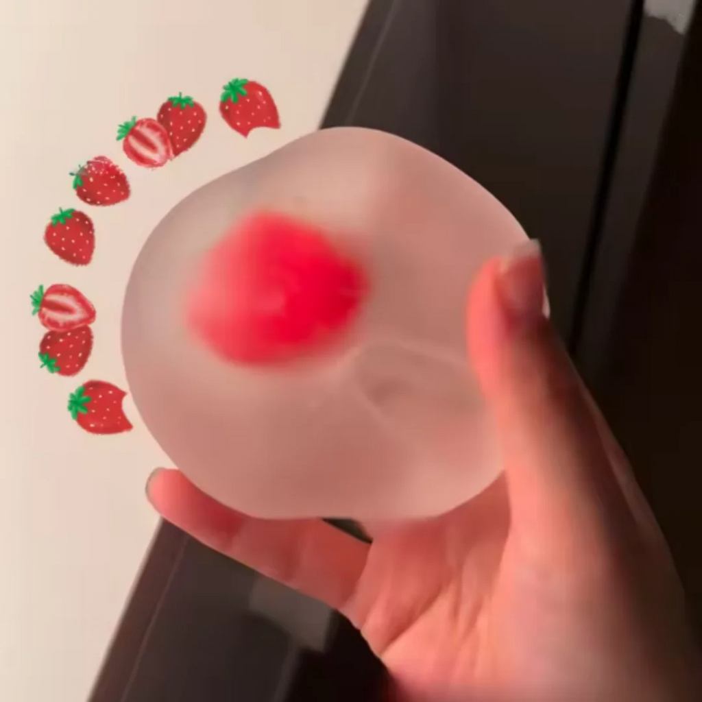 Strawberry Mochi Squeeze Toy | Slow Rebound Stress Relief Fidget for Venting Anger