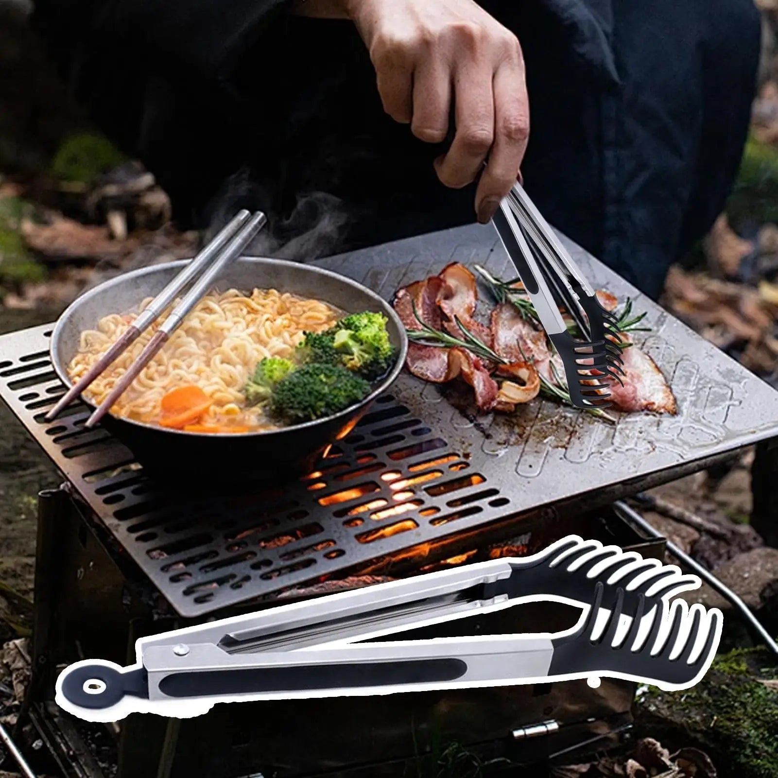 Silicone Food Tongs | Non Stick Cooking Serving Tongs for BBQ Salad and Pasta
