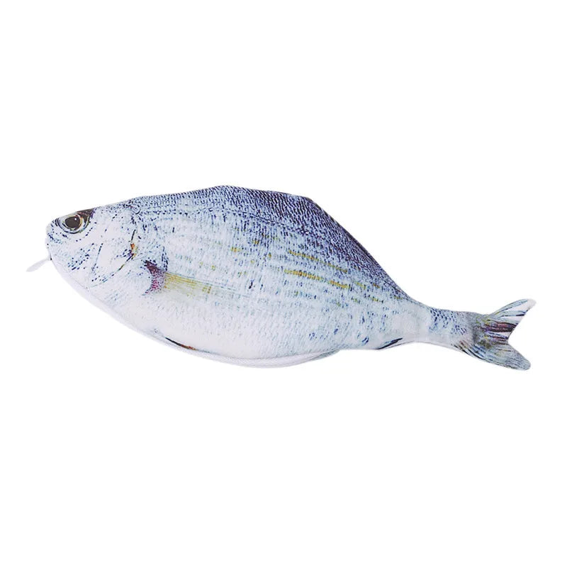 Simulation Fish Pencil Case | Kawaii Cartoon Zipper Pen Bag