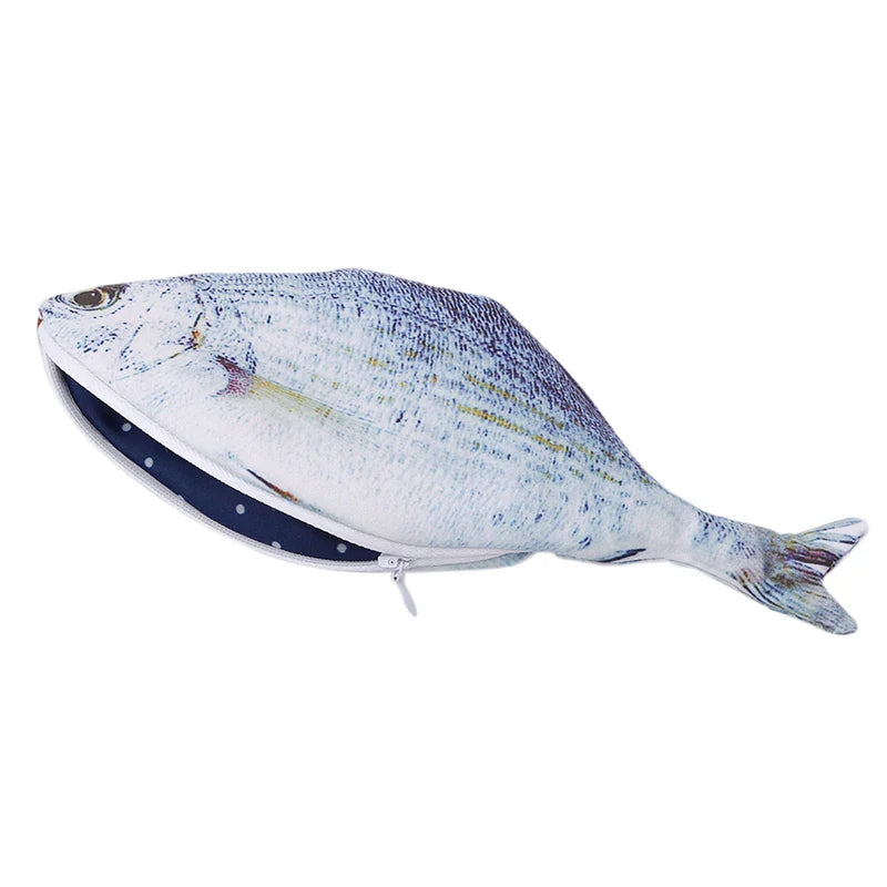 Simulation Fish Pencil Case | Kawaii Cartoon Zipper Pen Bag