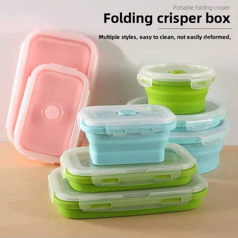 Foldable Silicone Lunch Box | Portable Thermal Food Container for Outdoor Picnic