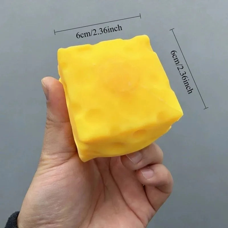 Squishy Square Cheese Stress Relief Toy | Slow Rebound Sensory Toy