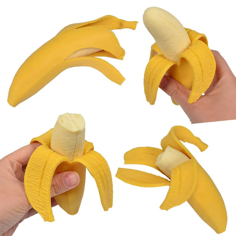 Cute Banana Squeeze Toy | Slow Rising Stress Relief Fidget for Adults and Kids