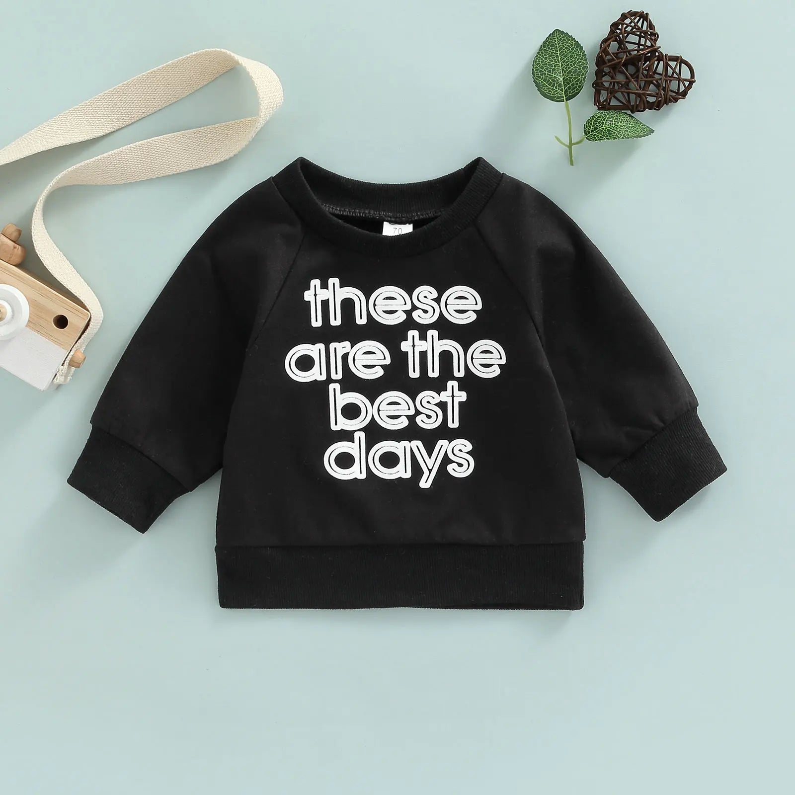 Baby Long Sleeve Letter Print Sweatshirt | Soft Cotton Blend Pullover for Girls