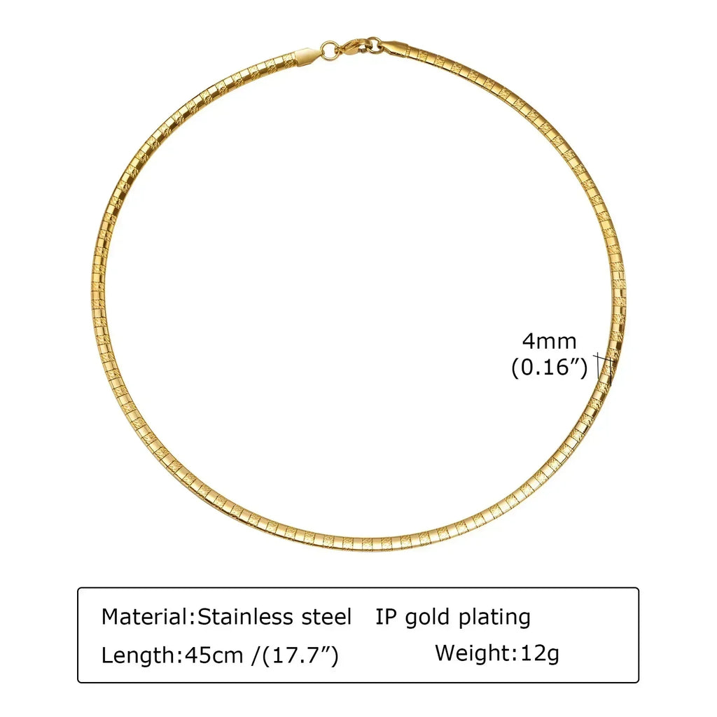 Choker Neck Cuff for Women, Open Collar Choker Torques Necklace Adjustable ,Simple Stainless Steel Jewelry