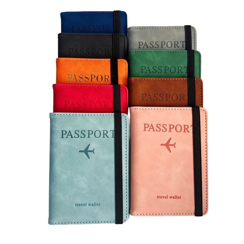 RFID Vintage PU Leather Passport Holder – Multi-Function Travel Wallet