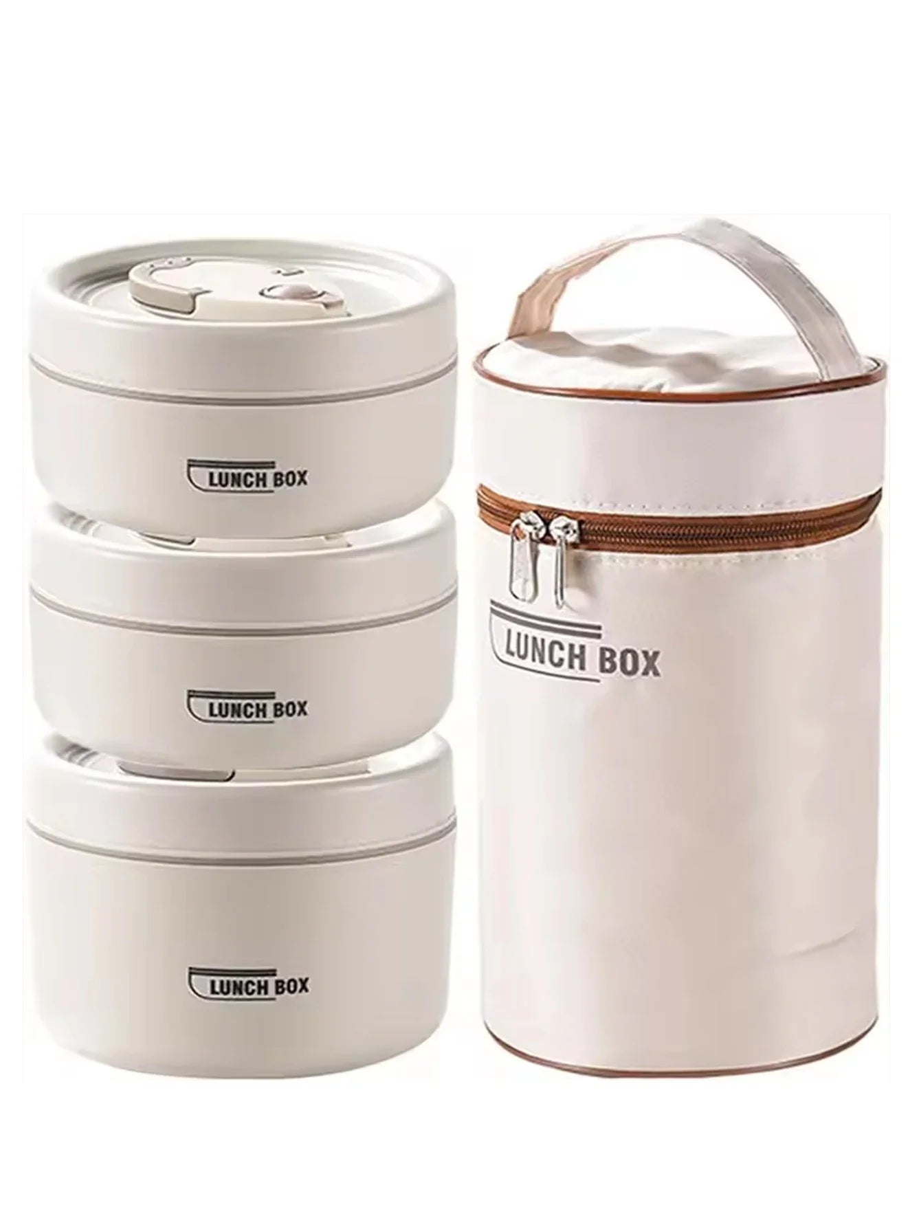 Portable Insulated Food Lunch Container Set | Thermal Lunch Box with Stackable Bowls