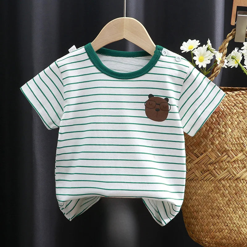 Kids Cartoon Cotton T-Shirt – Soft Summer Tee for Babies and Toddlers, Unisex Casual Top