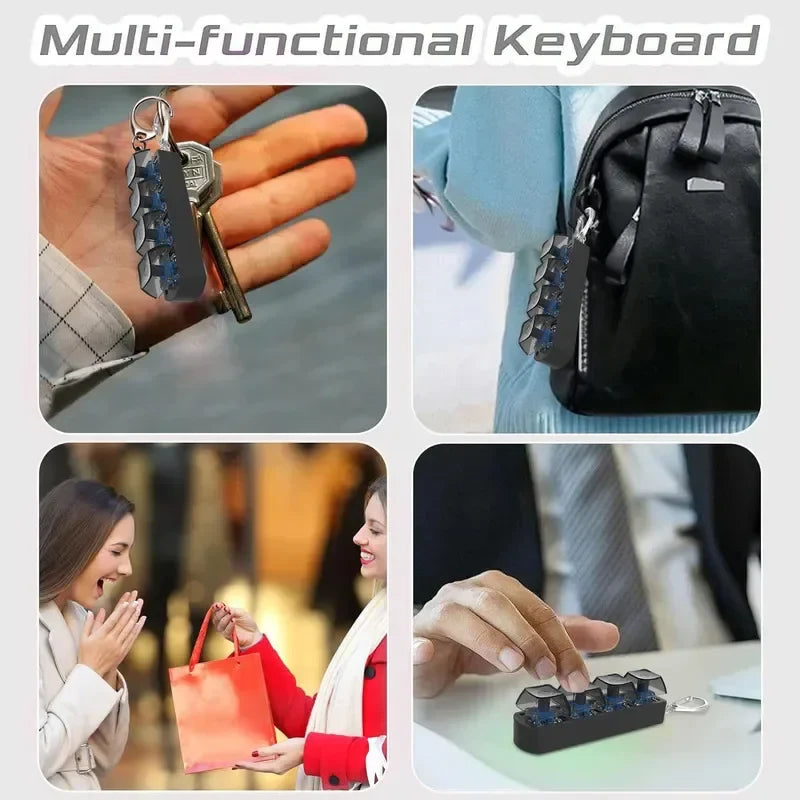 Four Button Finger Keychain | Mechanical Keyboard Decompression Toy for Office Stress Relief