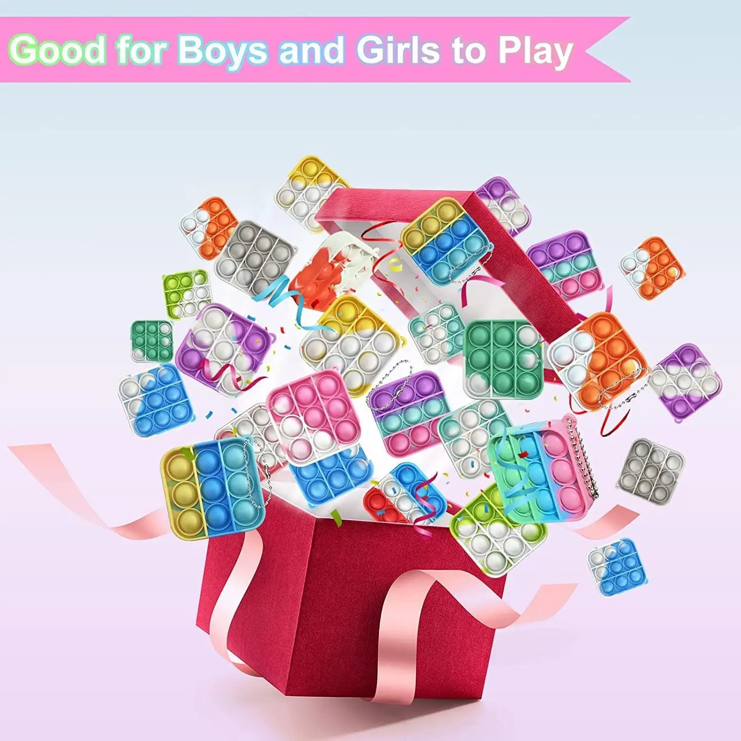 Pop Keychains Fidget Toys Bulk | Stress Relief Sensory Prizes for Classroom