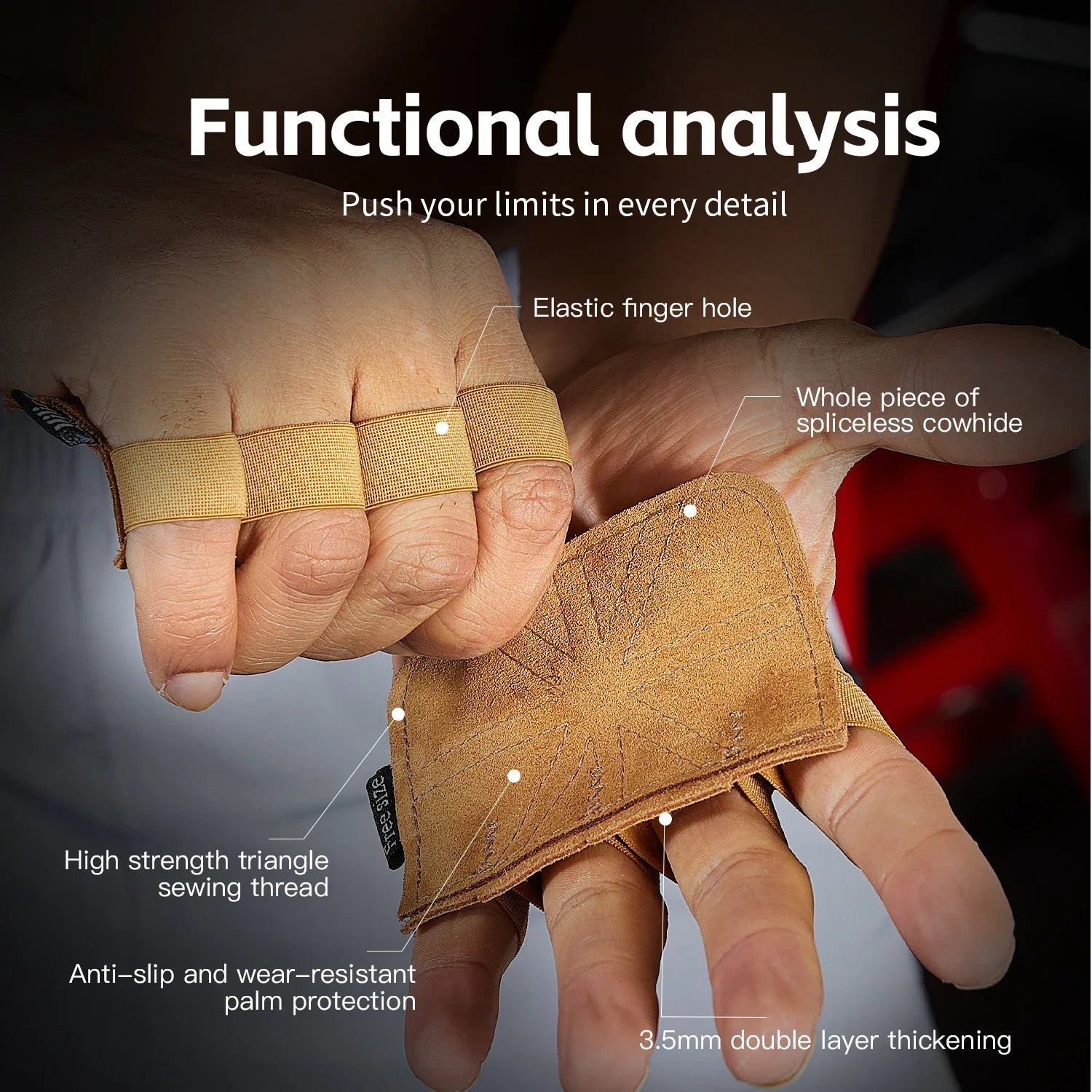 Powerlifting Gym Gloves | Breathable Weightlifting Gloves with Leather Palm Guard for Men and Women