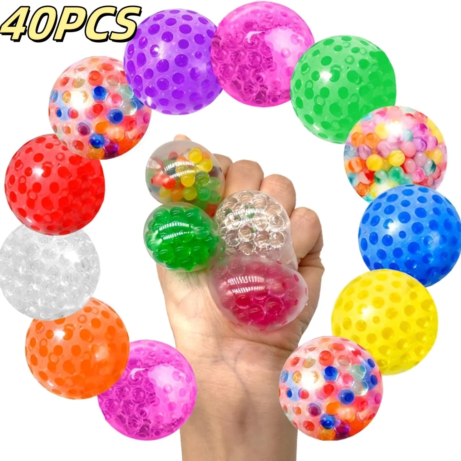 Set of 40 Mini Squishy Stress Balls | Fidget Toys for Anxiety Relief