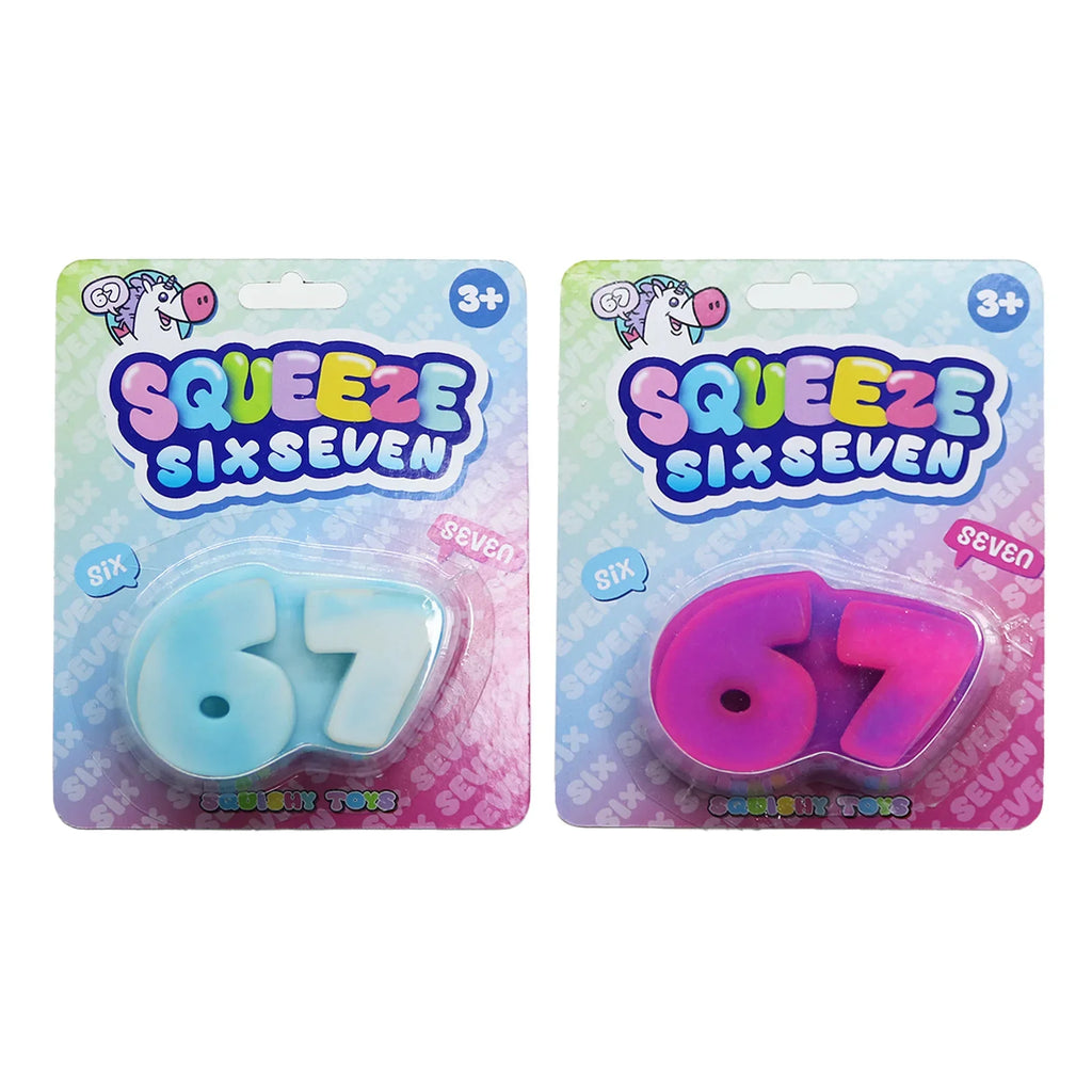 67 Number Squeeze Toy | Soft Slow Rebound Stress Relief Jelly Pinch Toy for Kids and Adults