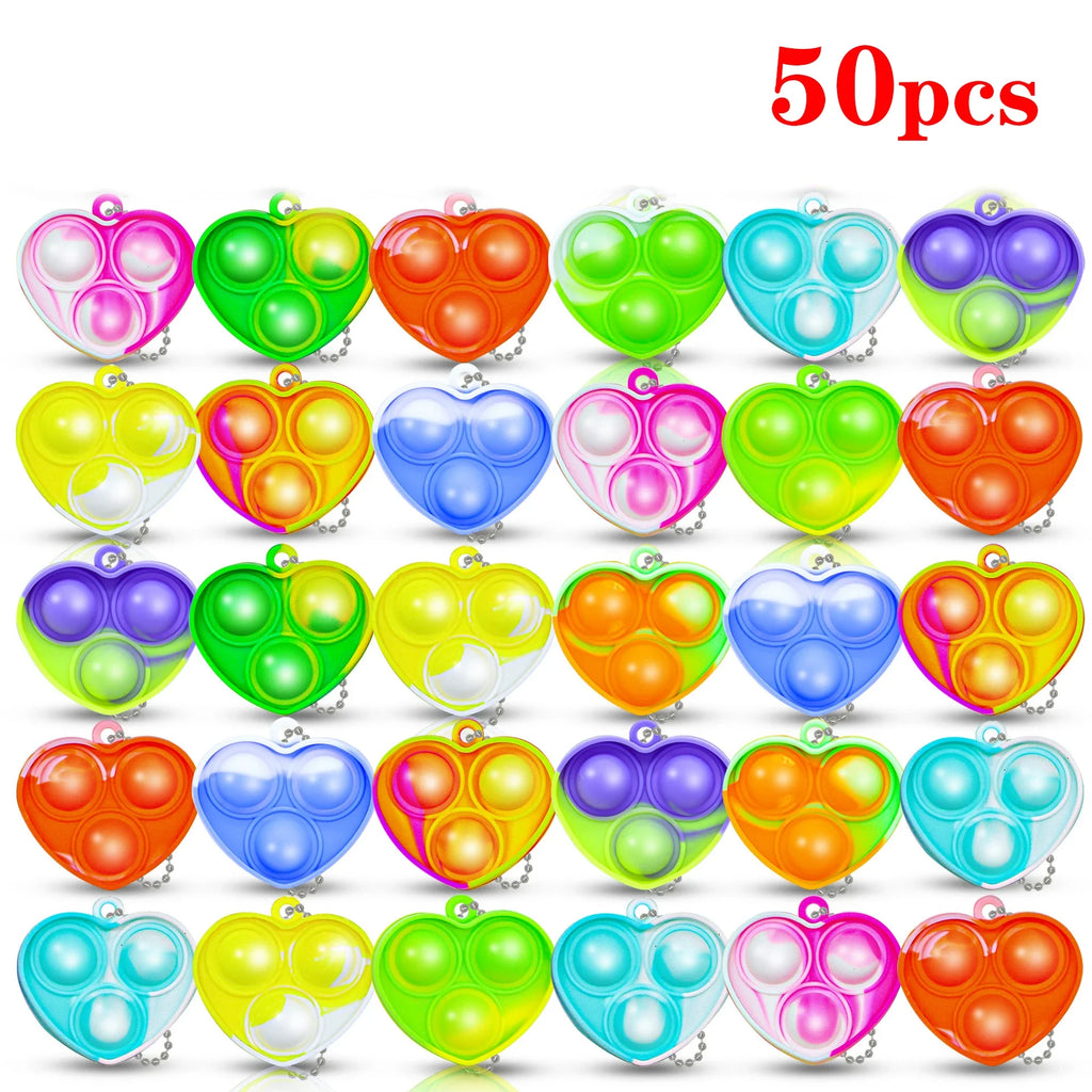 Pop Keychains Fidget Toys Bulk | Stress Relief Sensory Prizes for Classroom