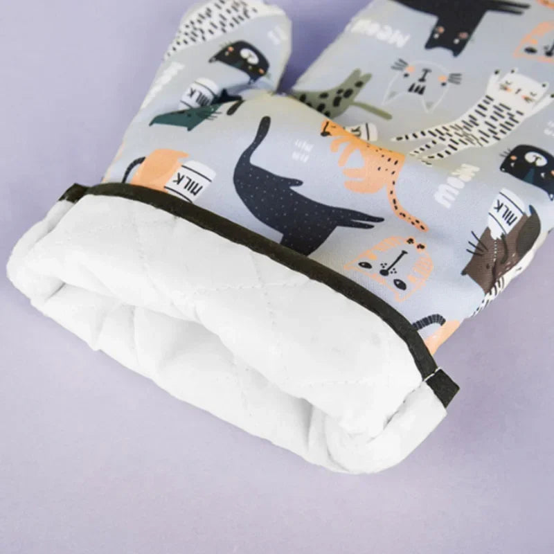 Heat Resistant Microwave Oven Glove | Anti Scald Non Slip Cotton Mitt for Baking