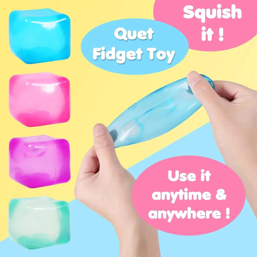 High Density Gel Ice Cube Squeeze Toy | Decompression Stress Relief Fidget