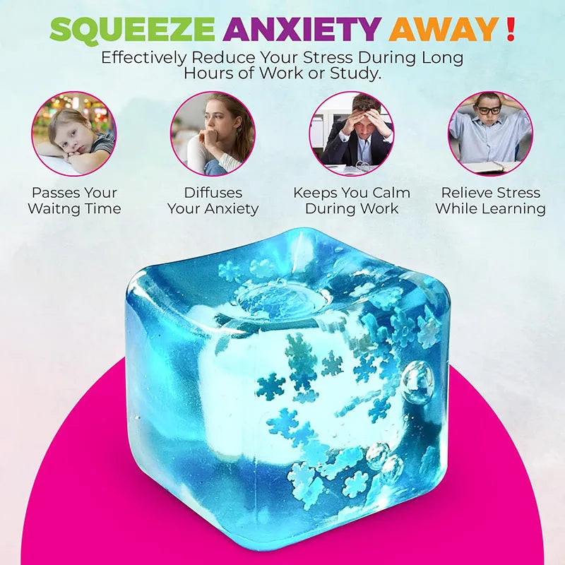 Snowflake Ice Cube Squishy Toy | Stress Relief Ball for Adults