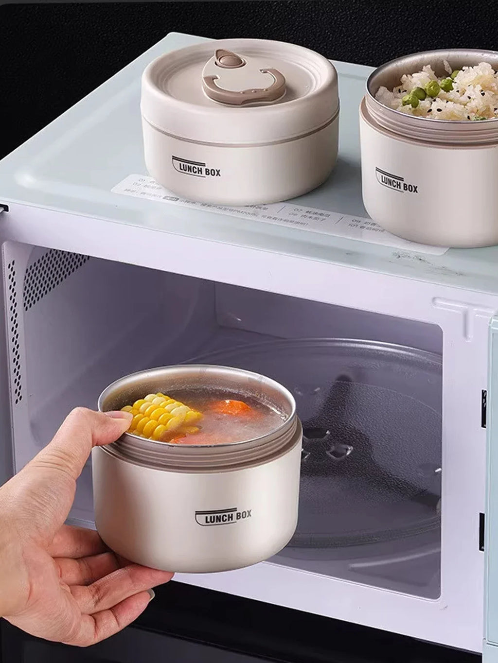 Portable Insulated Food Lunch Container Set | Thermal Lunch Box with Stackable Bowls