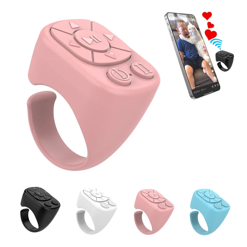 Bluetooth Scrolling Ring Remote | Wireless Camera Shutter and Media Control for iOS and Android