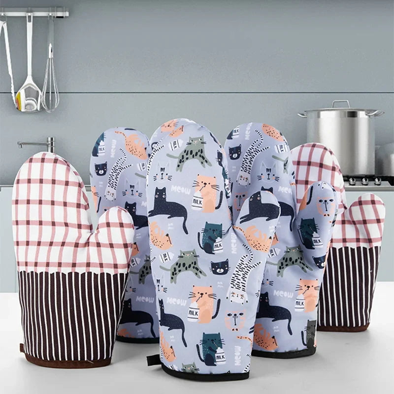 Heat Resistant Microwave Oven Glove | Anti Scald Non Slip Cotton Mitt for Baking