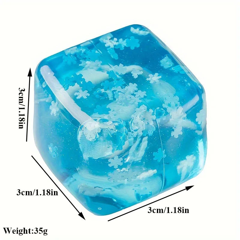 Snowflake Ice Cube Squishy Toy | Stress Relief Ball for Adults