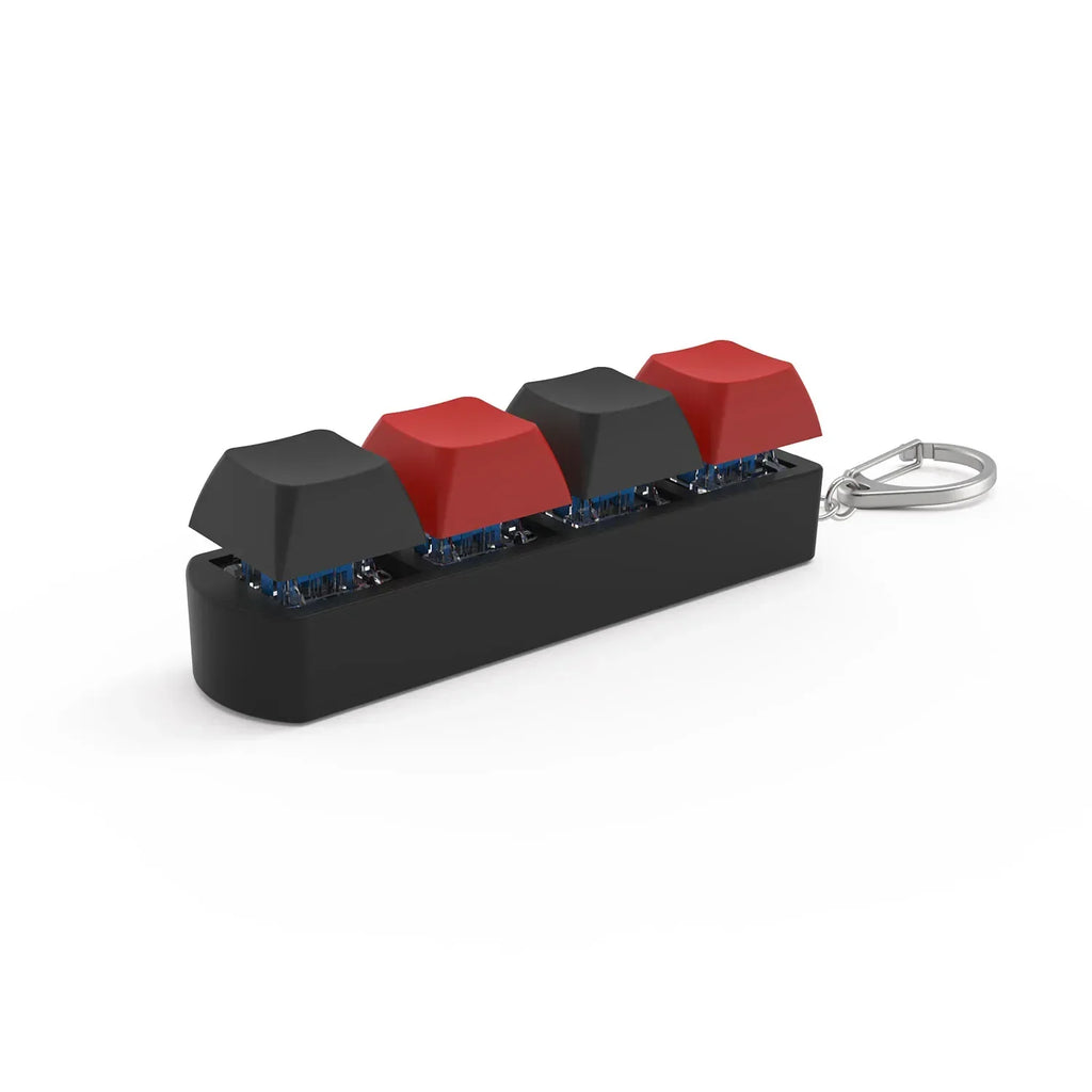 Four Button Finger Keychain | Mechanical Keyboard Decompression Toy for Office Stress Relief