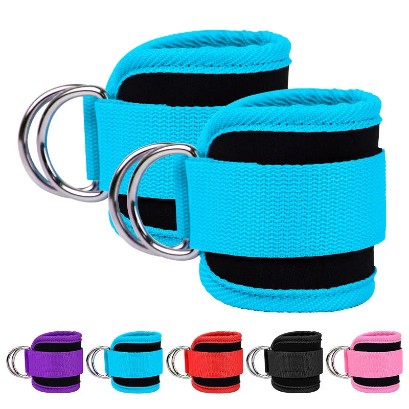 Gym Ankle Straps | Adjustable Double D-Ring Cuffs for Leg Training and Cable Machines