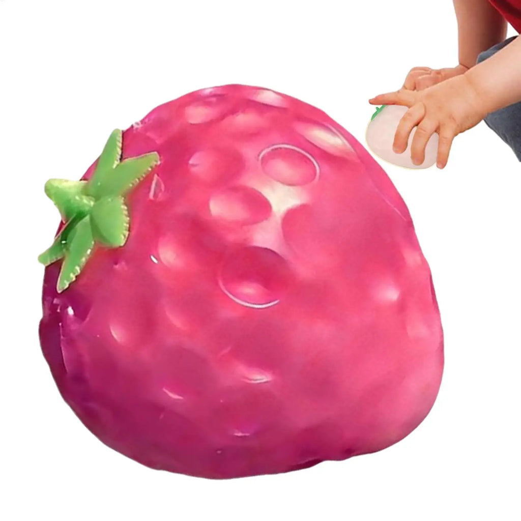 Color Changing Strawberry Squeeze Ball | Stress Relief Fidget Toy for Kids and Adults