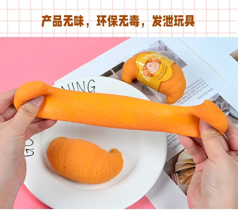 Fun Realistic Croissant Squishy Toy | Cute Stress Relief Fidget Toy