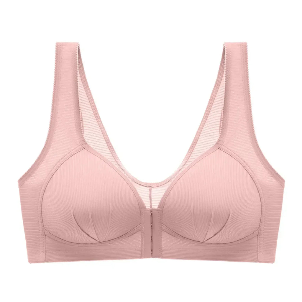 WTEMPO Plus Size Thin Non-steel Ring Front Buckle Cotton Bra Gathered Comfortable Underwear Soft Collection lingerie