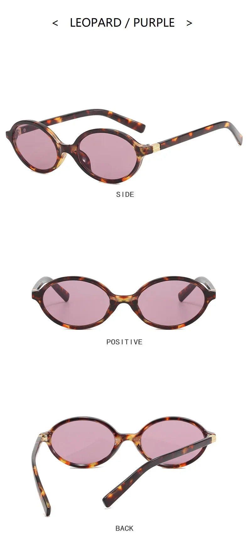 Small Oval Leopard Sunglasses | Retro UV Protection Shades