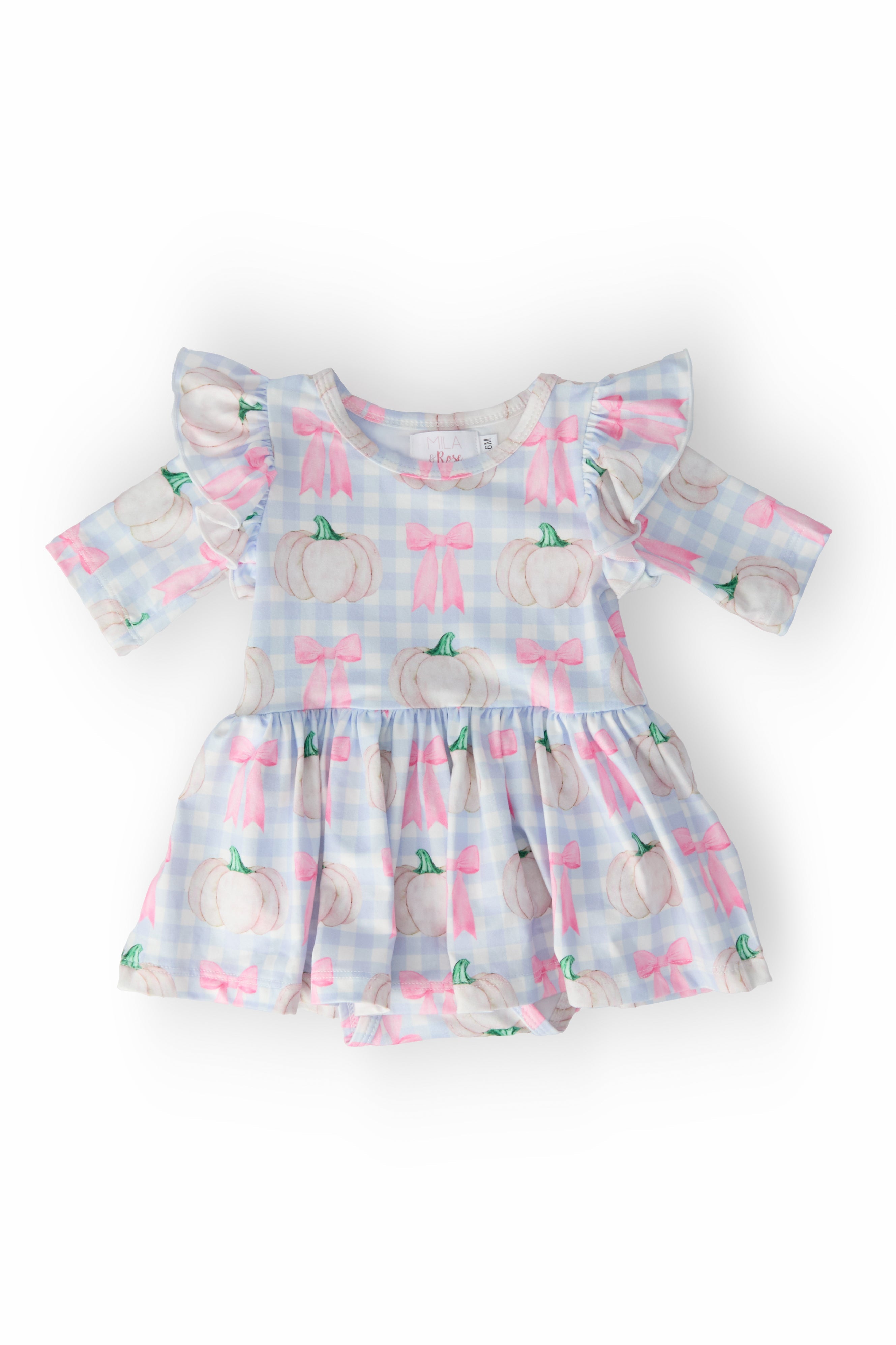 SALE Pumpkin Picnic Twirl Flutter Bodysuit
