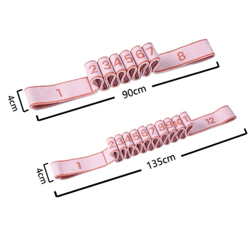 8/12 Loop Numbered Resistance Bands Set | Color-Coded Elastic Straps for Yoga Pilates Home Gym