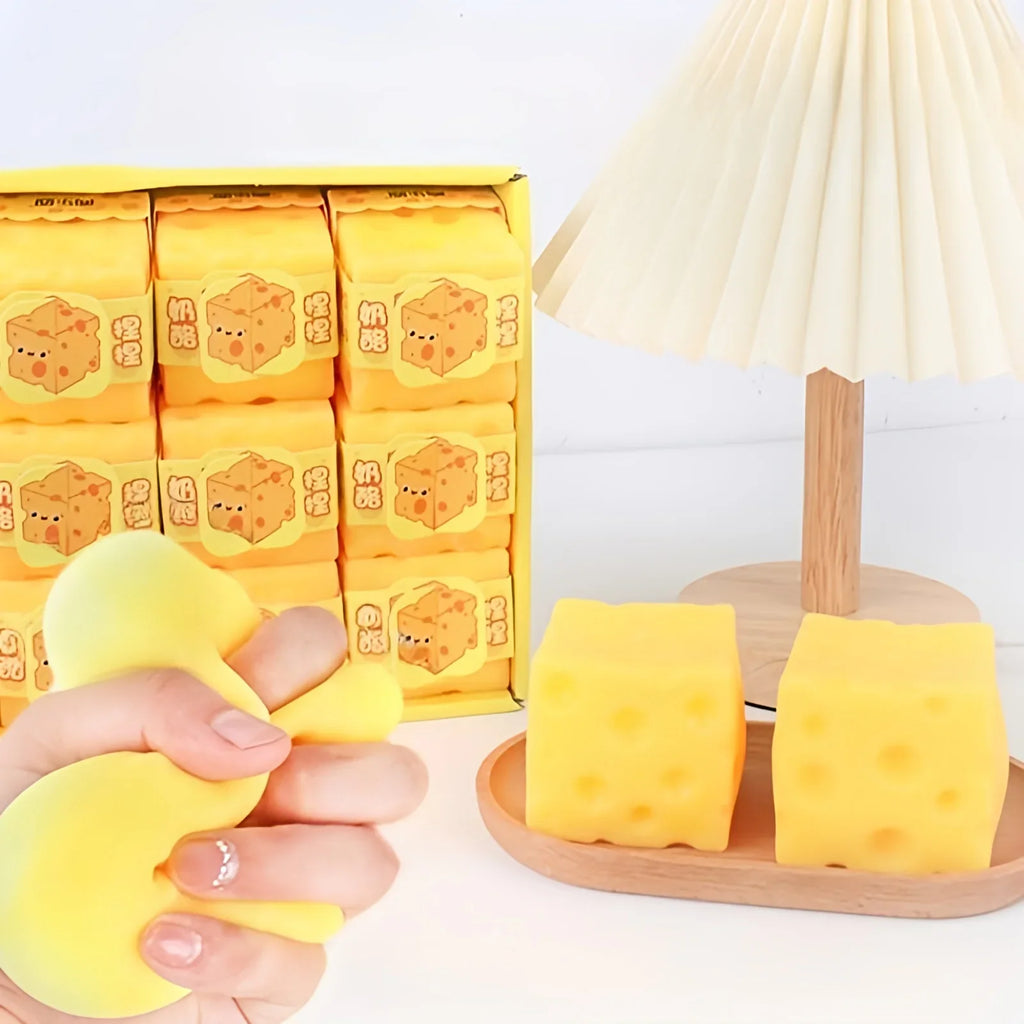 Squishy Square Cheese Stress Relief Toy | Slow Rebound Sensory Toy