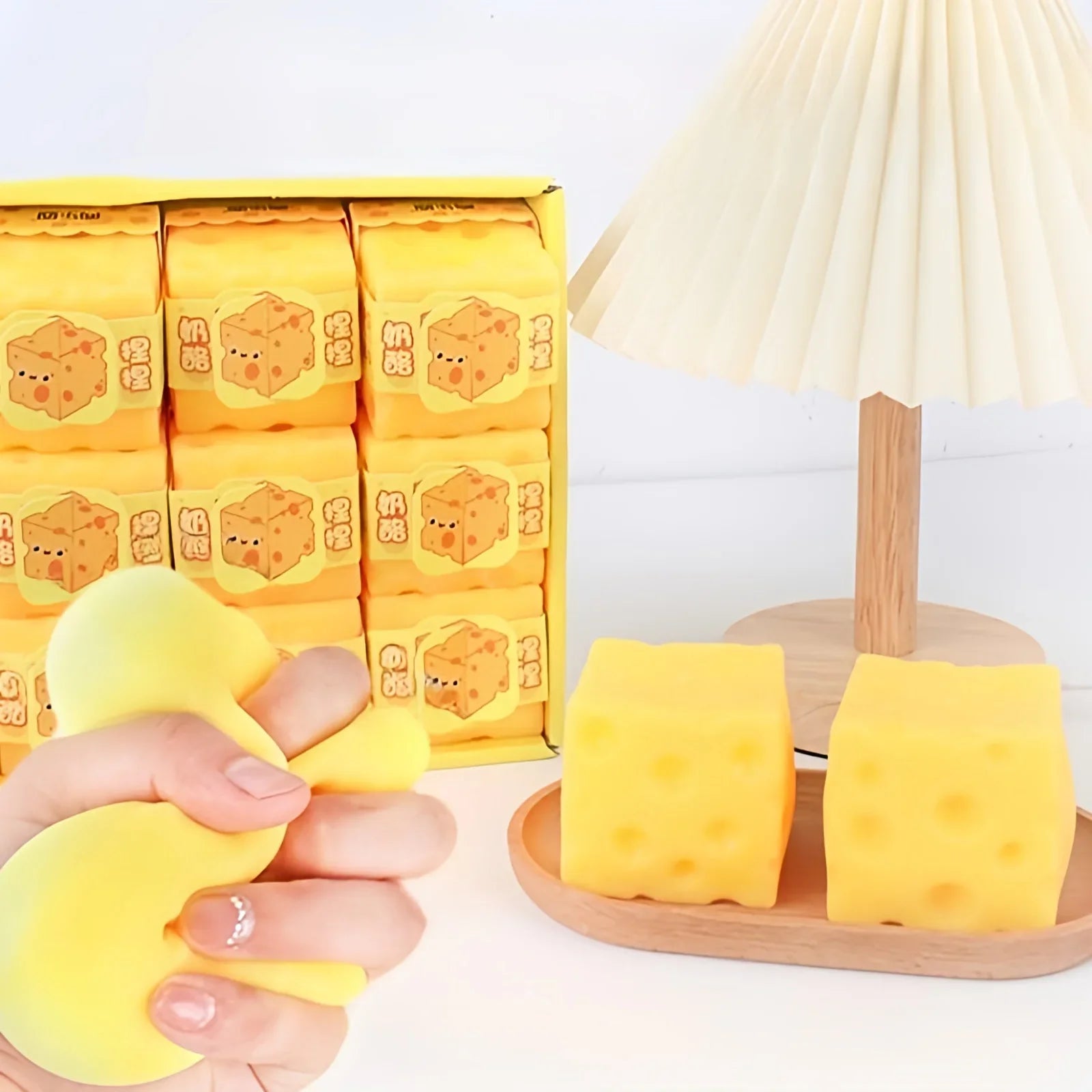 Squishy Square Cheese Stress Relief Toy | Slow Rebound Sensory Toy