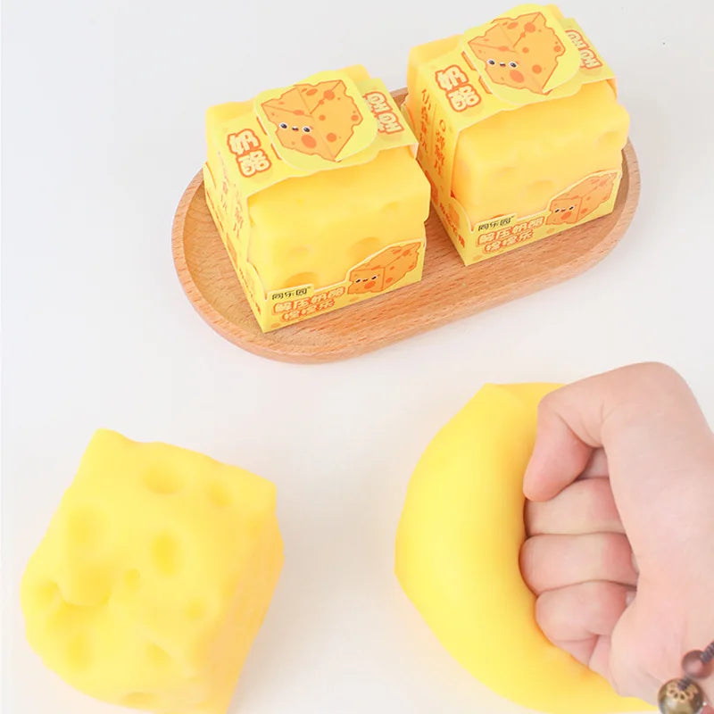 Squishy Square Cheese Stress Relief Toy | Slow Rebound Sensory Toy
