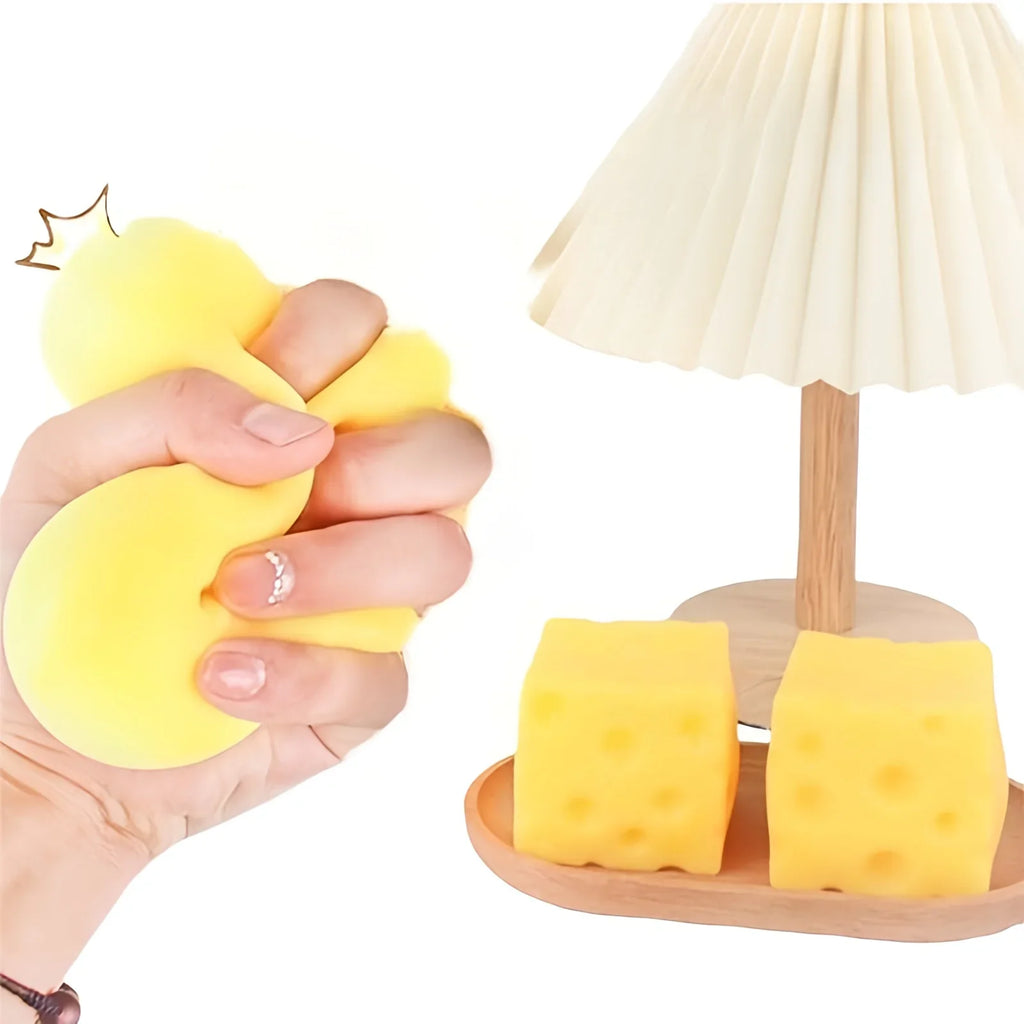 Squishy Square Cheese Stress Relief Toy | Slow Rebound Sensory Toy