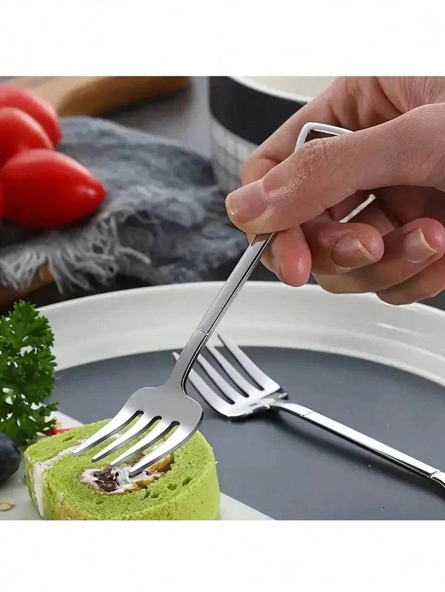 4 8 12 Piece Stainless Steel Dessert Fork Set | Shovel Shaped Small Fruit Fork for Parties