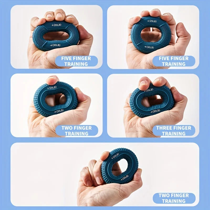 Silicone Hand Grip Ring for Strength Training | Adjustable 20-80LB Carpal Expander