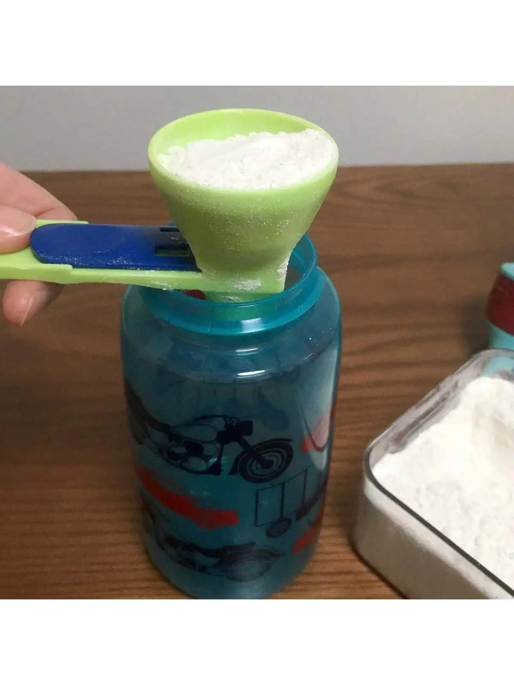 Protein Powder Funnel Spoon | 2-in-1 Measuring Scoop with Longer Handle