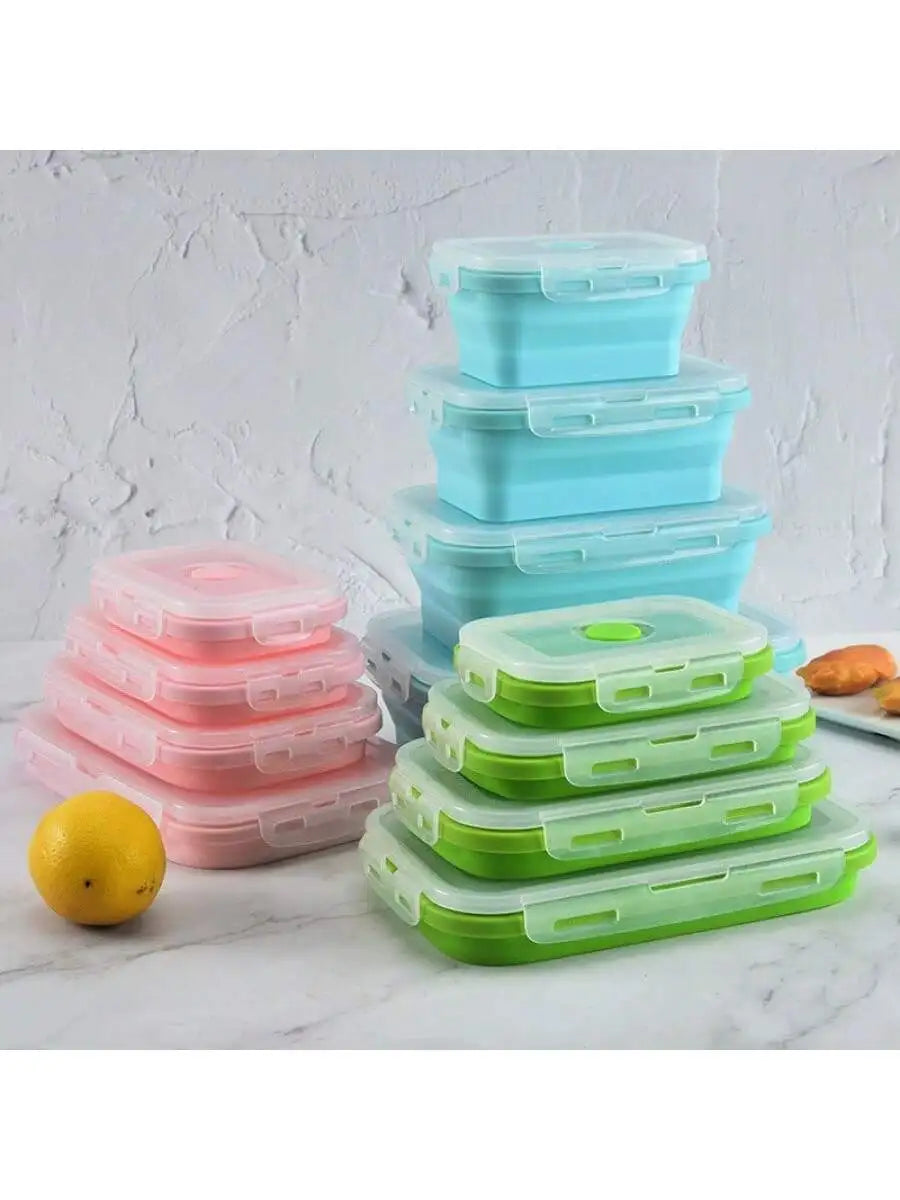 Foldable Silicone Lunch Box | Portable Thermal Food Container for Outdoor Picnic