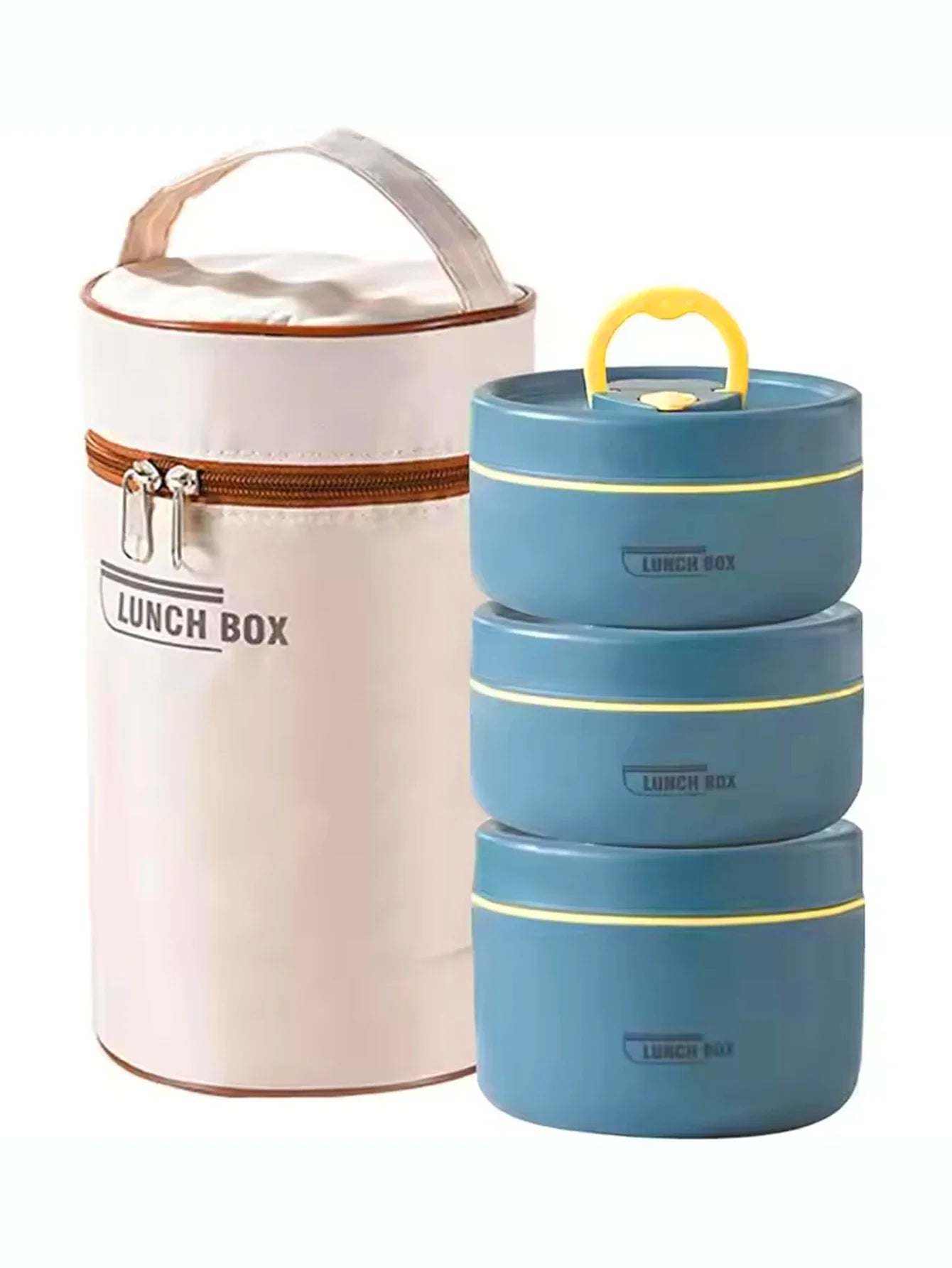Portable Insulated Food Lunch Container Set | Thermal Lunch Box with Stackable Bowls