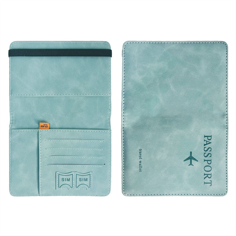 RFID Vintage PU Leather Passport Holder – Multi-Function Travel Wallet